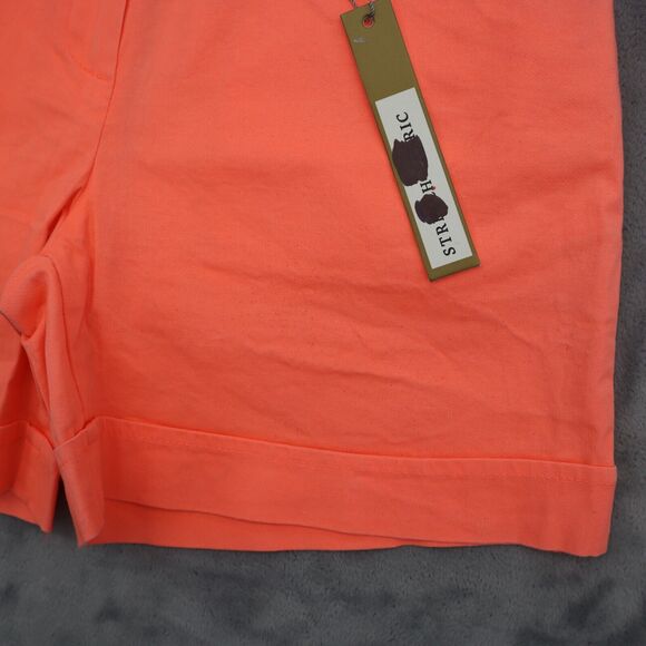 Ponny Tail Shorts Womens S Neon Orange Flat Front Mid Rise Slash Pockets Chino - Picture 12 of 16